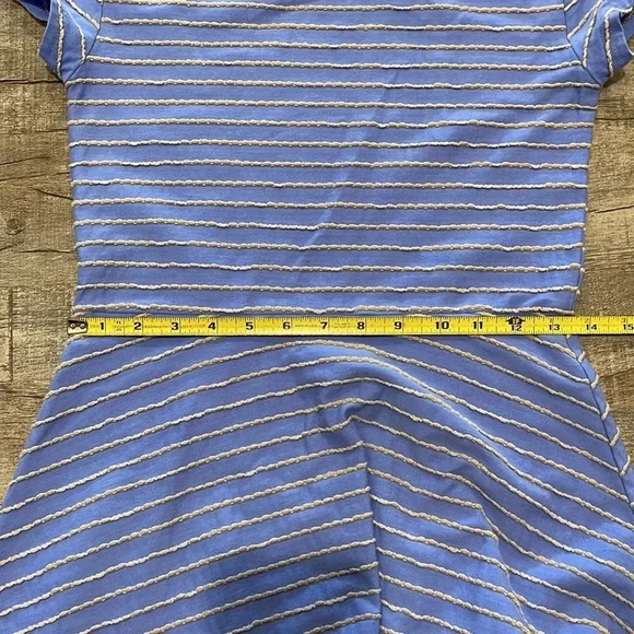 Matilda Jane - Exploration Dress Women’s Size S - Blue Striped A Line Scoop Neck - Picture 11 of 11